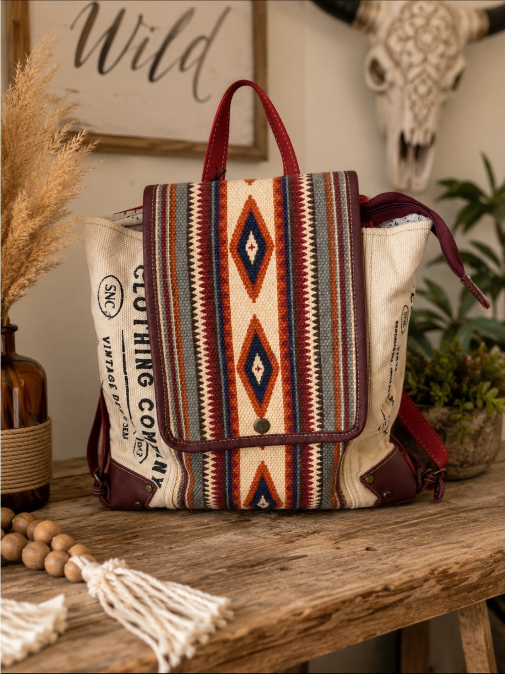 Myra Bag Rio Vintage Clothing Backpack Bag.